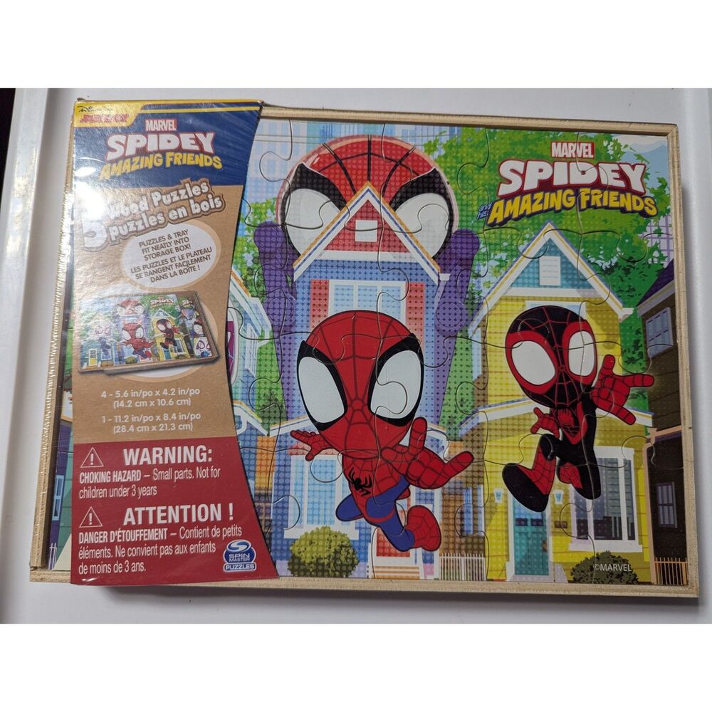 NIP Spidey Amazing Friends Five Puzzle Pack with Tray
